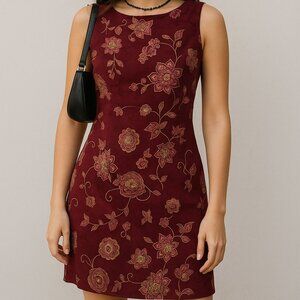 Rampage Dress 6 Y2K Dark Floral Sheath Sleeveless Romantic‎ Goth